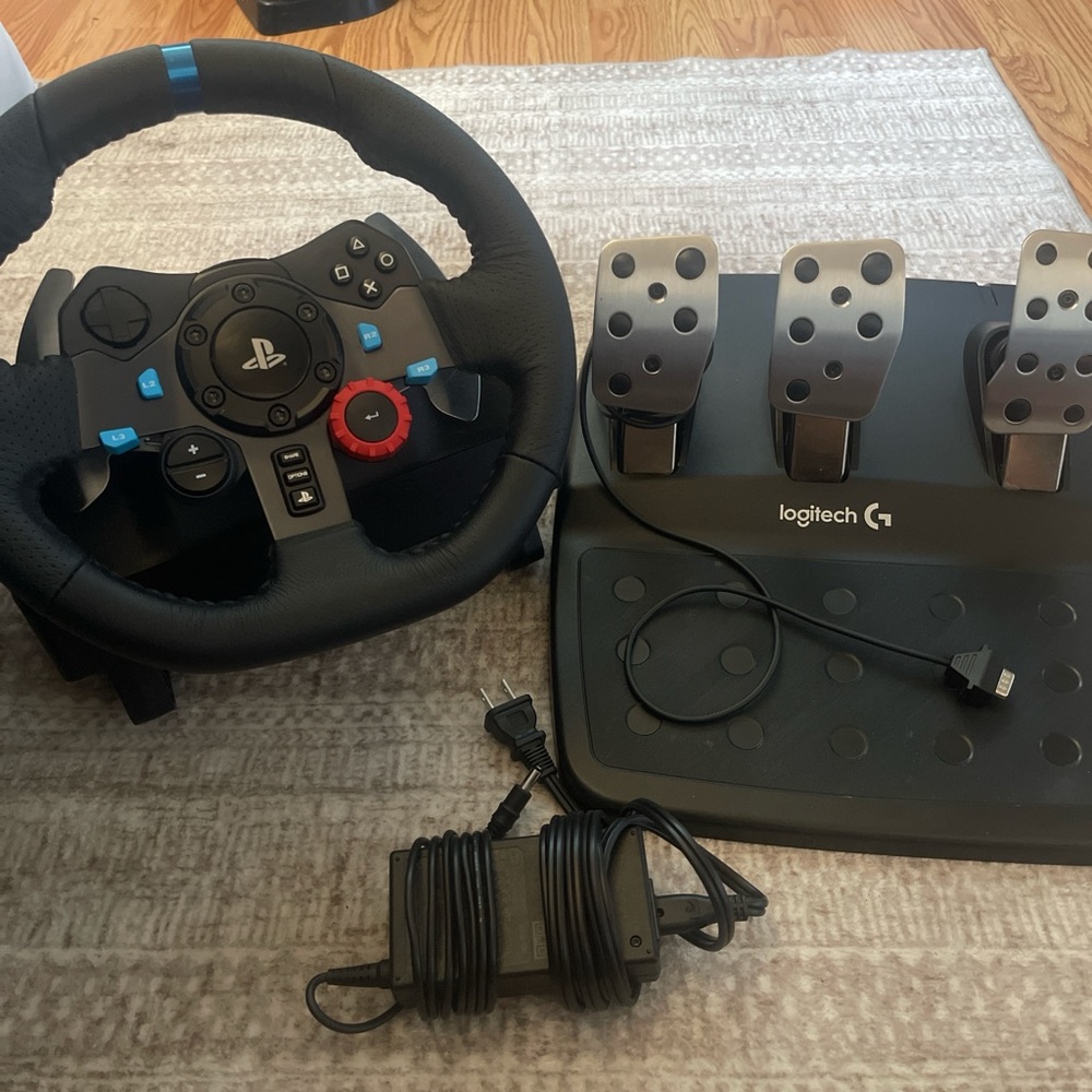 Logitech Gaming Wheel and Pedals - Black and Silver